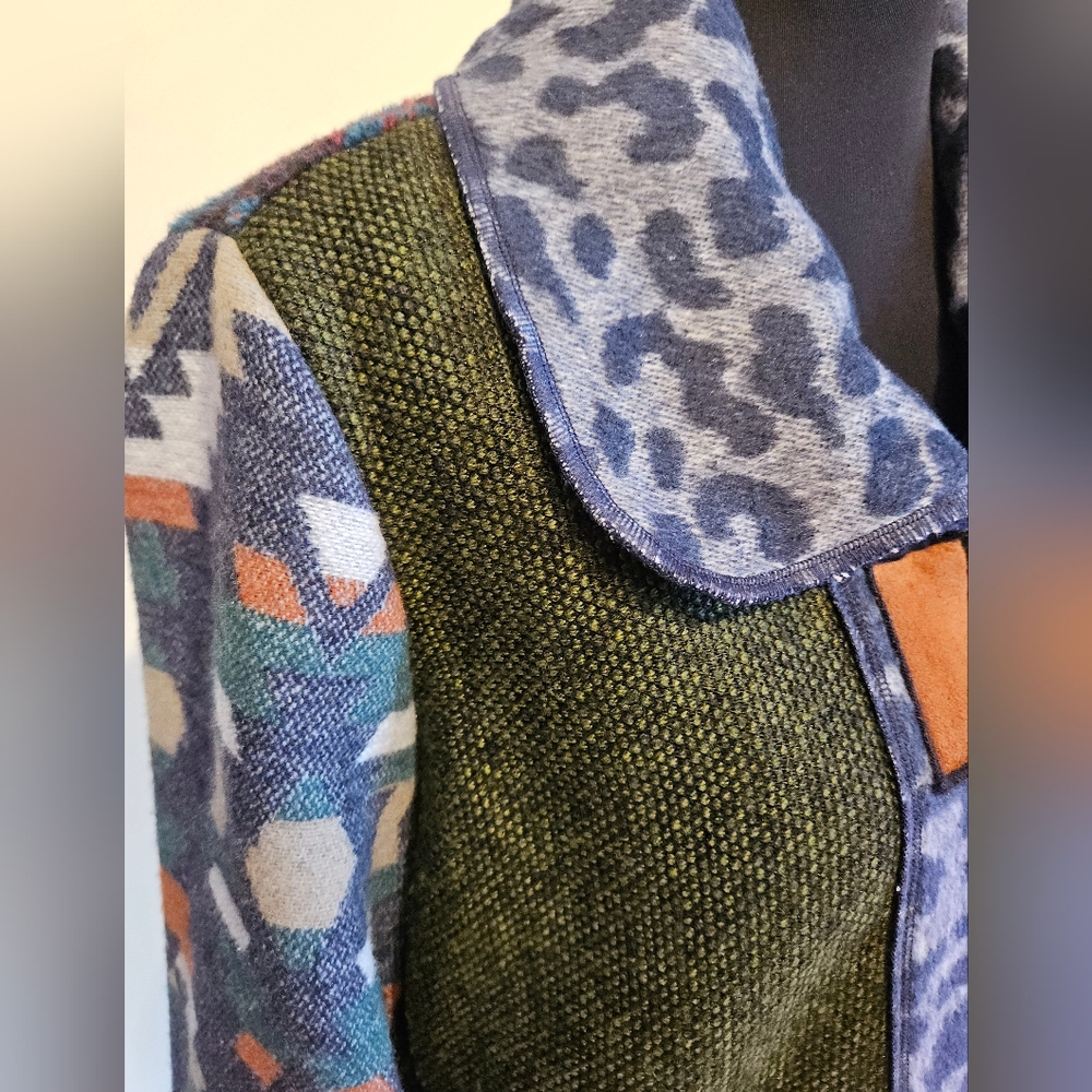 Ali Miles Patchwork Multicolor Women's Coat S - image 3